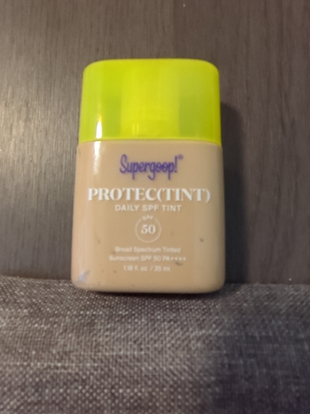 Supergoop! PROTECT(TINT) Daily SPF Tint - Yellow Cap, Beige Bottle